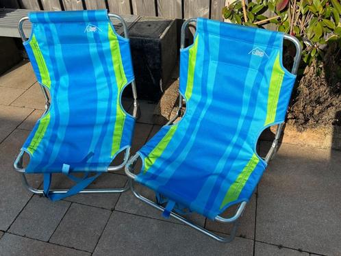 Basecamp strandstoeltjes 2 stuks, Caravans en Kamperen, Kampeermeubelen, Zo goed als nieuw, Campingstoel, Ophalen