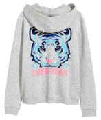 H&M capuchonvest vest met Tijger grijs gemêleerd 158-164, Meisje, Trui of Vest, H&M, Nieuw