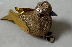 Gouden glitter paillet vogel met knijper voor in kerstboom, Diversen, Kerst, Ophalen of Verzenden, Zo goed als nieuw
