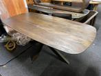 Deense ovale eettafel 200x100, Ophalen, Gebruikt, 50 tot 100 cm, Vijf personen of meer