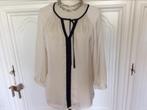 Ecru blouse/ L.mouw/zwarte bies/MEXX/mt.40/42, Maat 38/40 (M), Mexx, Overige kleuren, Ophalen of Verzenden