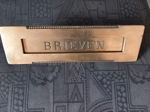 Koper of messing brievenbus gleuf deurbeslag brievengleuf, Tuin en Terras, Brievenbussen, Gebruikt, Brievenbusklep, Overige materialen