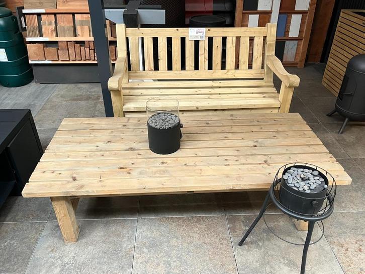 bankje en tafel buiten, Tuin en Terras, Tuinbanken, Zo goed als nieuw, Hout, Ophalen