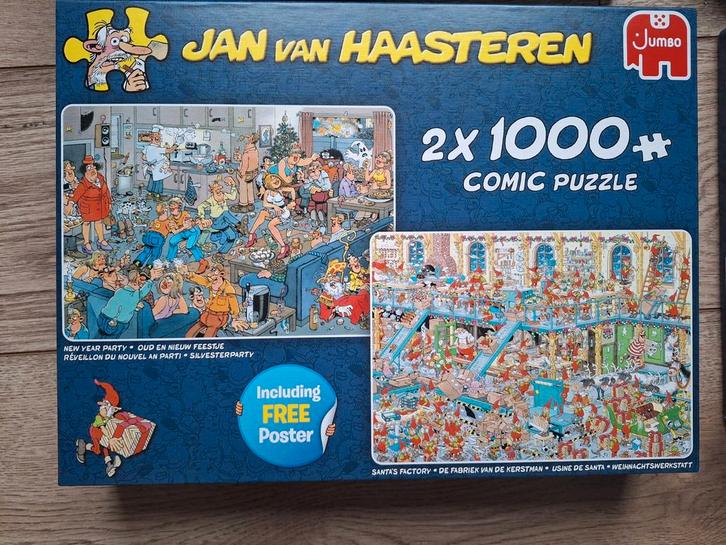 Jan van Haasteren 2in1 Puzzel: Oud & Nieuw + Kerstman, Hobby en Vrije tijd, Denksport en Puzzels, Zo goed als nieuw, Legpuzzel