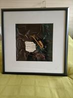 Prachtig schilderij met saxofoon, Huis en Inrichting, Ophalen, Zo goed als nieuw, Schilderij, 50 tot 75 cm
