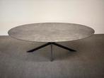 Ovale eettafel HPL beton print 220x105, Huis en Inrichting, Tafels | Eettafels, 100 tot 150 cm, 200 cm of meer, Ophalen of Verzenden