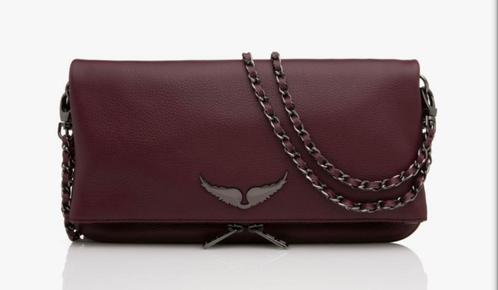 Zadig&Voltaire Rock grained clutch Bordeaux rood, Sieraden, Tassen en Uiterlijk, Tassen | Schoudertassen, Nieuw, Overige merken