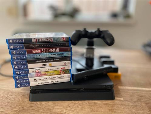 Playstation 4 slim 500 gb met extra’s, Spelcomputers en Games, Spelcomputers | Sony PlayStation 4, Gebruikt, Slim, 500 GB, Met 1 controller