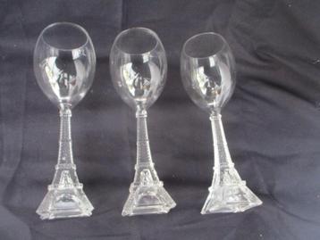 3 stuks Wijnglazen, Eifeltoren)v.a 35,00e beschikbaar voor biedingen