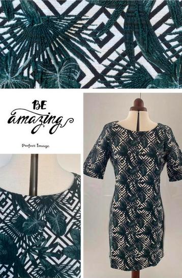 GEISHA jungle jurk blad jungle motief-L🌿NIEUW beschikbaar voor biedingen