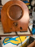 Antieke radio speeld mist een knop merk onbekend, Audio, Tv en Foto, Radio's, Ophalen of Verzenden, Radio