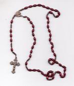 Rozenkrans met roodbruine houten kralen (5850-54), Ophalen