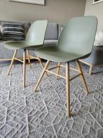 2x Albert Kuip stoelen – Groen met eiken onderstel, Huis en Inrichting, Stoelen, Twee, Overige kleuren, Zo goed als nieuw, Ophalen