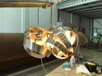rvs plafond lamp, Ophalen of Verzenden, Gebruikt, Glas
