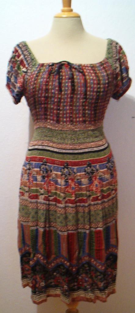 Batik/Ibiza/hippie/boho print jurkje! L, Kleding | Dames, Jurken, Zo goed als nieuw, Maat 42/44 (L), Bruin, Knielengte, Verzenden
