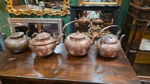 4 grote antieke appelketels, Antiek en Kunst, Antiek | Koper en Brons, Ophalen of Verzenden