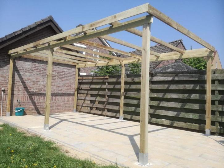 Overkapping Carport Pergola nieuw 5x3x2.4m, Doe-het-zelf en Verbouw, Hout en Planken, Nieuw, Balk, Vuren, 300 cm of meer, 50 mm of meer