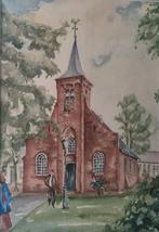 Kapel Tilburg dateerd van voor 1536 aquarel gesigneerd De aq, Ophalen of Verzenden