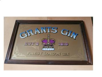 Grote spiegel Grants Gin bar pub mancave barspiegel 97x66cm