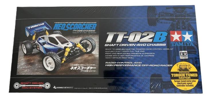 Tamiya 57867 1/10 Neo Scorcher 2,4 G (TT- 02B), Hobby en Vrije tijd, Modelbouw | Radiografisch | Auto's, Nieuw, Auto onroad, Elektro