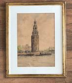 Aquarel: J. Burger, De Montelbaanstoren te Amsterdam, Ophalen