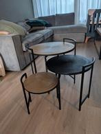 Set van 3 Ronde Bijzettafels Nakoma, Ophalen, Minder dan 45 cm, Minder dan 55 cm, Metaal of Aluminium