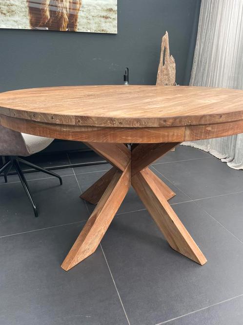 Eettafel massief oud teakhout  “Beek” nieuw in verpakking!, Huis en Inrichting, Tafels | Eettafels, Nieuw, 100 tot 150 cm, Vijf personen of meer