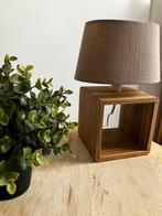 Houten tafel lamp kubus vierkant modern design industrieel, Minder dan 50 cm, Nieuw, Industrieel, Ophalen of Verzenden