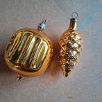 Vintage kerstballen goudkleurig, Diversen, Ophalen of Verzenden