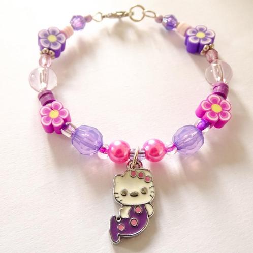 Paars roze Hello Kitty armbandje zeemeermin, Sieraden, Tassen en Uiterlijk, Kindersieraden, Nieuw, Armband, Paars, Ophalen of Verzenden