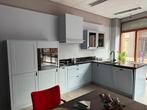 Luxe lichtblauwe showroomkeuken incl apparatuur topkwaliteit, Huis en Inrichting, Keuken | Complete keukens, Ophalen, Blauw, Hoekkeuken