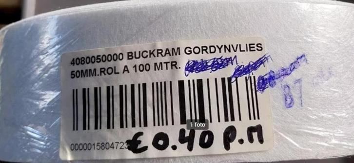 Gordijnvlies Beckman, Huis en Inrichting, Stoffering | Gordijnen en Lamellen, Nieuw, 200 cm of meer, 50 tot 100 cm, Wit, Ophalen of Verzenden