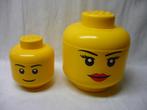 2x Lego hoofd opbergdoos/opbergbox met deksel, groot  klein., Kinderen en Baby's, Speelgoed | Duplo en Lego, Ophalen of Verzenden