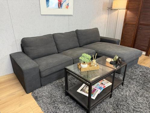 GRATIS LEVERING Strakke Antraciete Hoekbank, Huis en Inrichting, Banken | Bankstellen, Vierpersoons of meer, 150 cm of meer, Stof
