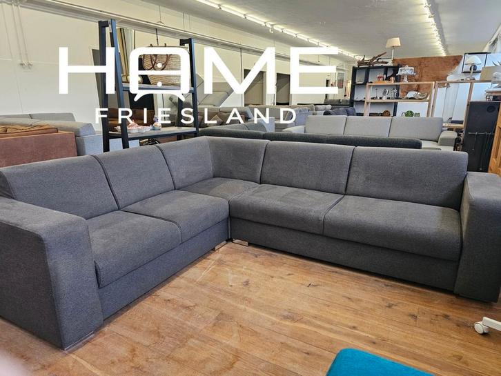 L-Hoekbank - Grijs, Huis en Inrichting, Banken | Voetenbanken en Poefen, Zo goed als nieuw, 125 cm of meer, 125 cm of meer, Rechthoekig