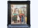 Impressionistisch Stadsgezicht, ~1930 - olieverf op paneel, Ophalen of Verzenden