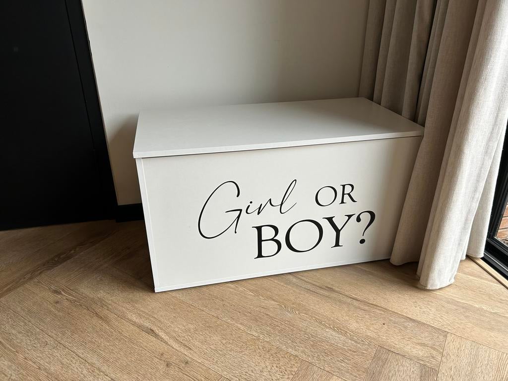 Gender reveal box/doos, Huis en Inrichting, Woonaccessoires | Kisten, Ophalen, Nieuw, Minder dan 50 cm