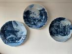 3 delfst blauwe wand borden, Ophalen of Verzenden, Zo goed als nieuw