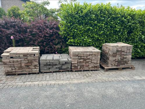 Trommelkassei tegels en waaltjes, Tuin en Terras, Tegels en Klinkers, Gebruikt, Terrastegels, Beton, 10 m² of meer, Ophalen