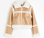 Beige Teddy Pilotenjack DIVIDED H&M - Maat 40/42, H&M, Verzenden, Beige, Maat 42/44 (L)