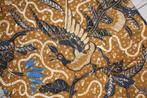2 Lappen 100% katoen Java batik stof - Beige vogels #3898, Hobby en Vrije tijd, Stoffen en Lappen, Beige, Nieuw, Ophalen of Verzenden