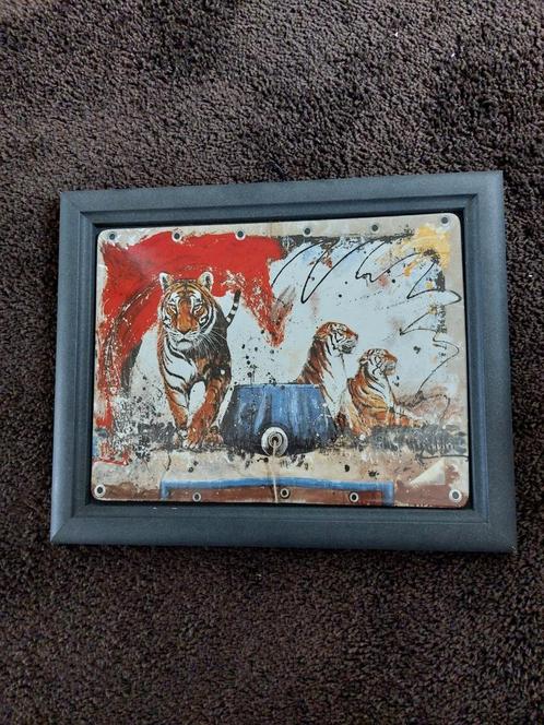 Afbeelding op porselein van Rene Kasermann "Tiger-Familie"., Antiek en Kunst, Kunst | Overige Kunst, Ophalen of Verzenden
