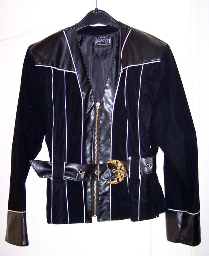 Jas Zwart Wit Goud Prestige M 38 40 ( Jool ), Kleding | Dames, Jassen | Zomer, Zo goed als nieuw, Maat 38/40 (M), Zwart, Verzenden