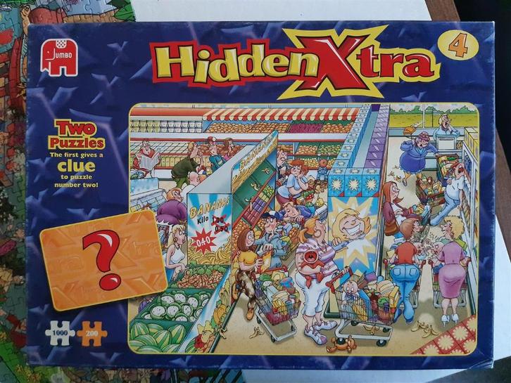 Jumbo HiddenXtra 4 Gone Bananas? 1000 + 200 stukjes, Hobby en Vrije tijd, Denksport en Puzzels, Gebruikt, Legpuzzel, 500 t/m 1500 stukjes