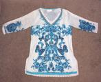 Leuk wit/blauw tuniek Ibiza style, Kleding | Dames, Ophalen, Zo goed als nieuw, Maat 36 (S), Blauw