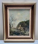 Gesigneerd winterlandschap op paneel  -  Rijkelijkhuizen, Antiek en Kunst, Kunst | Schilderijen | Klassiek, Ophalen