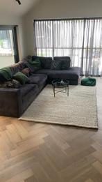 Zwarte Velvet Hoekbank - Stijlvol & Comfortabel, Ophalen, Gebruikt, 300 cm of meer, Vierpersoons of meer