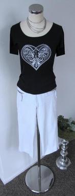 Zwarte top met witte pailletten van bandolera. Maat 36., Zwart, Ophalen of Verzenden, Zo goed als nieuw, Korte mouw