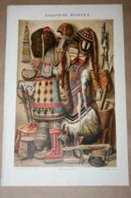Antieke kleurenlithografie - Cultuur van Azië - Ca 1900 !!, Ophalen of Verzenden