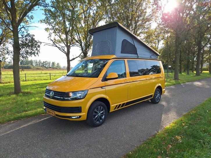 Volkswagen T6 camper 150pk met 6 zitpl. op kenteken, Caravans en Kamperen, Campers, Bedrijf, tot en met 4, Buscamper of Camperbus